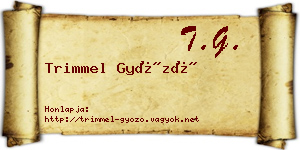 Trimmel Győző névjegykártya